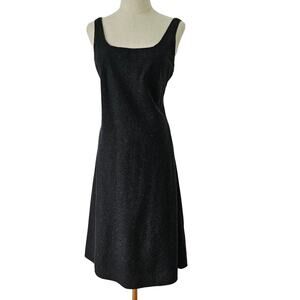 Vintage Y2K Lauren Ralph Lauren Wool Sleeveless Dress 12 Charcoal Fit &‎ Flare